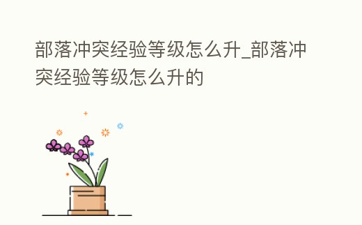 部落沖突經驗等級怎么升_部落沖突經驗等級怎么升的