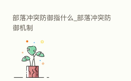 部落沖突防御指什么_部落沖突防御機制