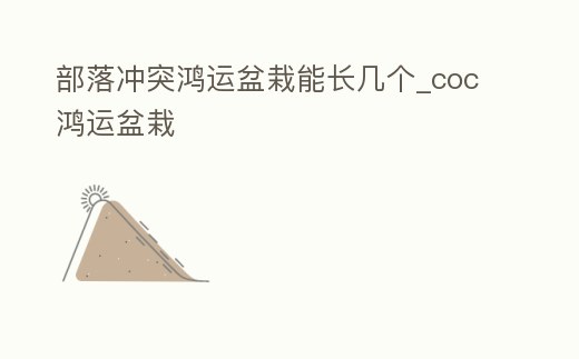 部落沖突鴻運盆栽能長幾個_coc鴻運盆栽