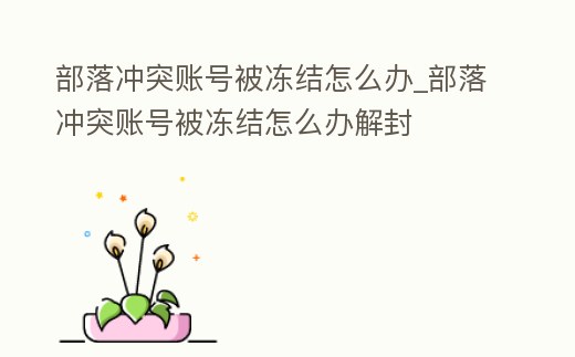 部落沖突賬號被凍結怎么辦_部落沖突賬號被凍結怎么辦解封