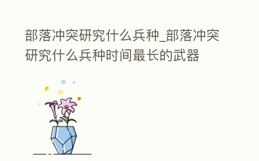 部落沖突研究什么兵種_部落沖突研究什么兵種時間最長的武器