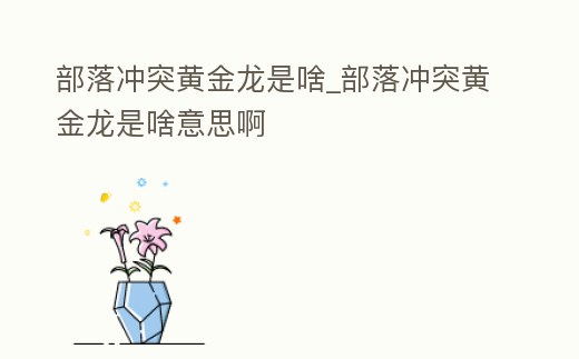 部落沖突黃金龍是啥_部落沖突黃金龍是啥意思啊