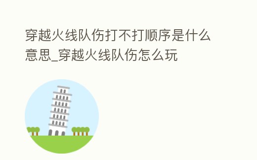 穿越火線隊傷打不打順序是什么意思_穿越火線隊傷怎么玩