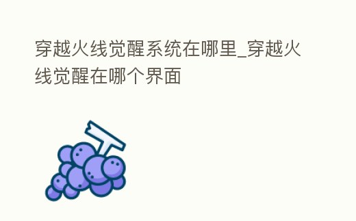 穿越火線覺醒系統在哪里_穿越火線覺醒在哪個界面