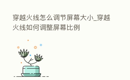 穿越火線怎么調節屏幕大小_穿越火線如何調整屏幕比例