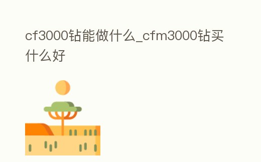 cf3000鉆能做什么_cfm3000鉆買什么好