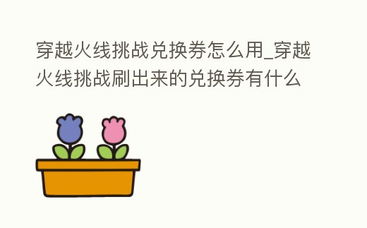 穿越火線挑戰兌換券怎么用_穿越火線挑戰刷出來的兌換券有什么用
