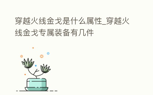 穿越火線金戈是什么屬性_穿越火線金戈專屬裝備有幾件