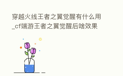 穿越火線王者之翼覺醒有什么用_cf端游王者之翼覺醒后啥效果