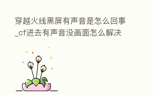 穿越火線黑屏有聲音是怎么回事_cf進去有聲音沒畫面怎么解決