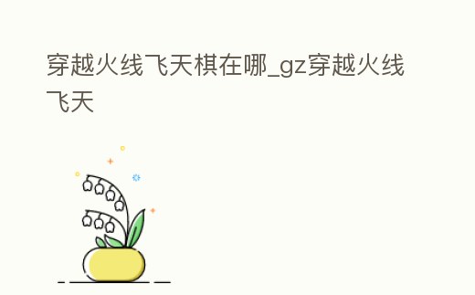 穿越火線飛天棋在哪_gz穿越火線飛天
