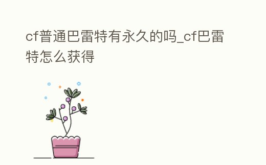 cf普通巴雷特有永久的嗎_cf巴雷特怎么獲得