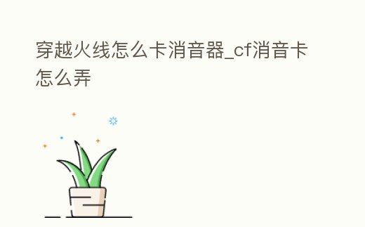 穿越火線怎么卡消音器_cf消音卡怎么弄