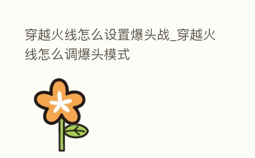穿越火線怎么設置爆頭戰_穿越火線怎么調爆頭模式
