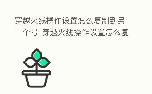 穿越火線操作設置怎么復制到另一個號_穿越火線操作設置怎么復制到另一個號里