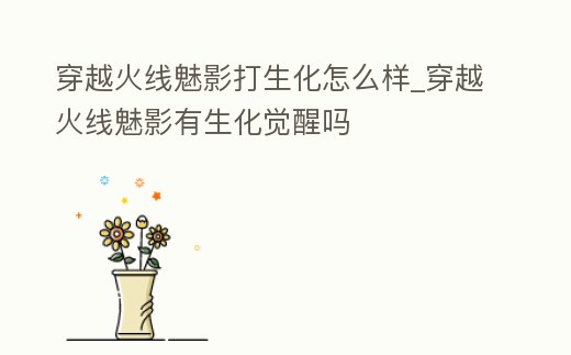 穿越火線魅影打生化怎么樣_穿越火線魅影有生化覺醒嗎