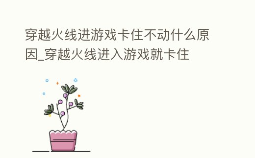 穿越火線進游戲卡住不動什么原因_穿越火線進入游戲就卡住
