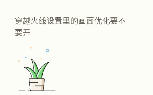 穿越火線設(shè)置里的畫面優(yōu)化要不要開