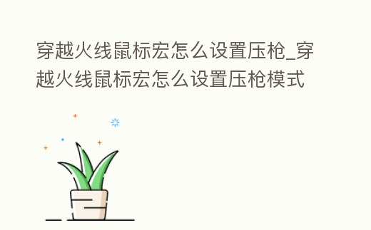 穿越火線鼠標(biāo)宏怎么設(shè)置壓槍_穿越火線鼠標(biāo)宏怎么設(shè)置壓槍模式