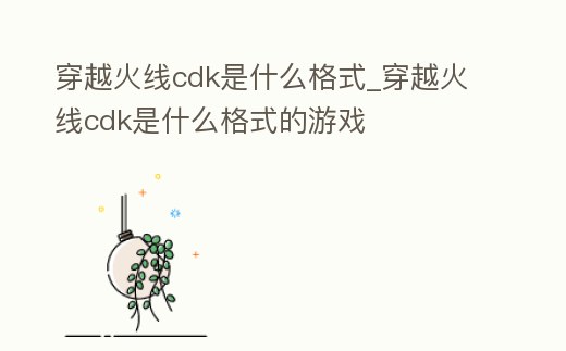 穿越火線cdk是什么格式_穿越火線cdk是什么格式的游戲