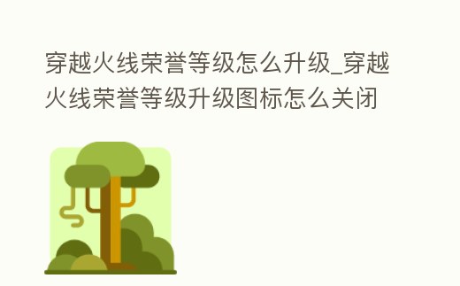 穿越火線榮譽等級怎么升級_穿越火線榮譽等級升級圖標怎么關(guān)閉