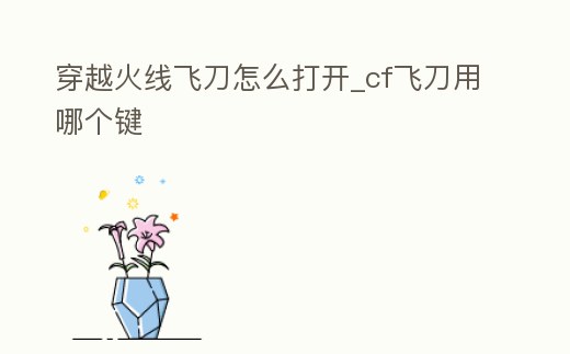 穿越火線飛刀怎么打開(kāi)_cf飛刀用哪個(gè)鍵
