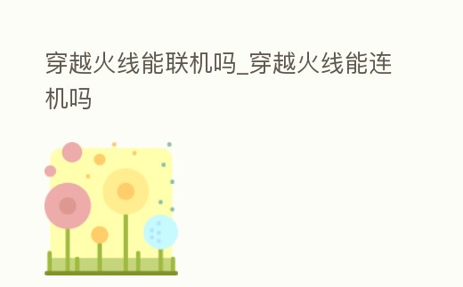 穿越火線能聯機嗎_穿越火線能連機嗎