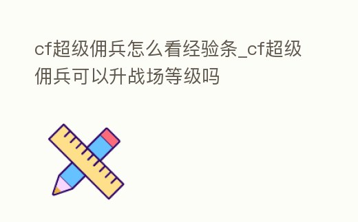 cf超級(jí)傭兵怎么看經(jīng)驗(yàn)條_cf超級(jí)傭兵可以升戰(zhàn)場(chǎng)等級(jí)嗎