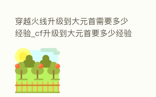 穿越火線升級到大元首需要多少經驗_cf升級到大元首要多少經驗