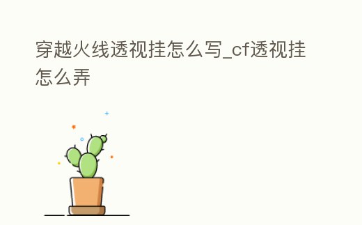 穿越火線透視掛怎么寫_cf透視掛怎么弄