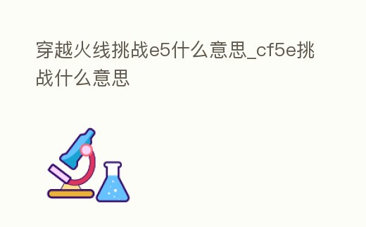 穿越火線挑戰e5什么意思_cf5e挑戰什么意思