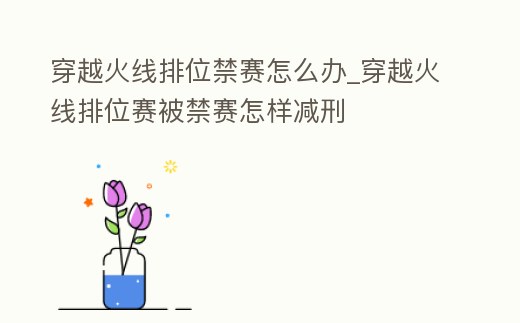 穿越火線排位禁賽怎么辦_穿越火線排位賽被禁賽怎樣減刑