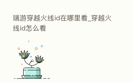 端游穿越火線id在哪里看_穿越火線id怎么看