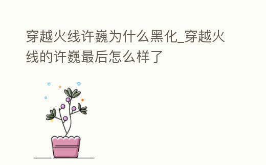 穿越火線許巍為什么黑化_穿越火線的許巍最后怎么樣了