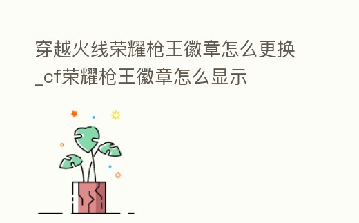 穿越火線榮耀槍王徽章怎么更換_cf榮耀槍王徽章怎么顯示