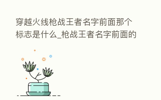 穿越火線槍戰王者名字前面那個標志是什么_槍戰王者名字前面的標