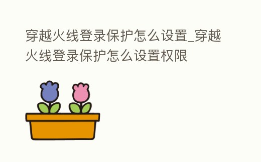 穿越火線登錄保護怎么設置_穿越火線登錄保護怎么設置權限
