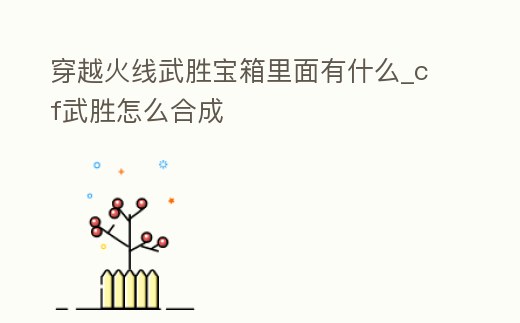 穿越火線武勝寶箱里面有什么_cf武勝怎么合成