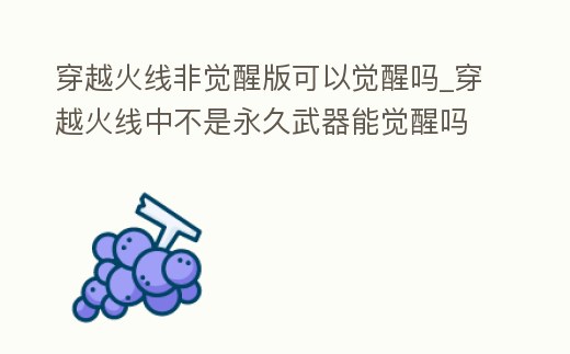 穿越火線非覺醒版可以覺醒嗎_穿越火線中不是永久武器能覺醒嗎