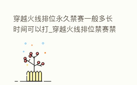 穿越火線排位永久禁賽一般多長時間可以打_穿越火線排位禁賽禁多長時間
