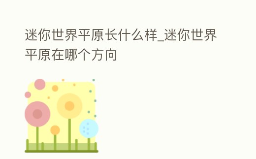 迷你世界平原長什么樣_迷你世界平原在哪個(gè)方向