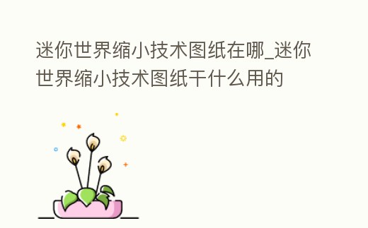 迷你世界縮小技術圖紙在哪_迷你世界縮小技術圖紙干什么用的