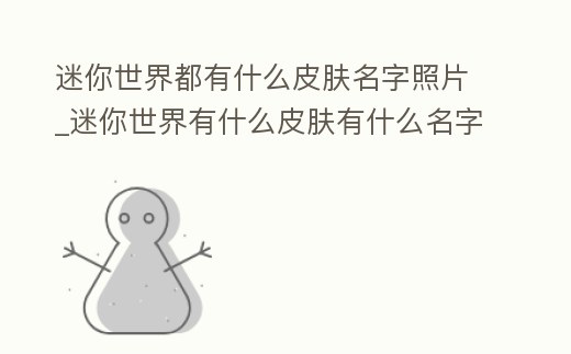 迷你世界都有什么皮膚名字照片_迷你世界有什么皮膚有什么名字