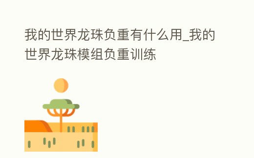 我的世界龍珠負(fù)重有什么用_我的世界龍珠模組負(fù)重訓(xùn)練