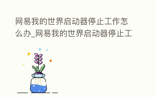 網(wǎng)易我的世界啟動器停止工作怎么辦_網(wǎng)易我的世界啟動器停止工作怎么辦視頻