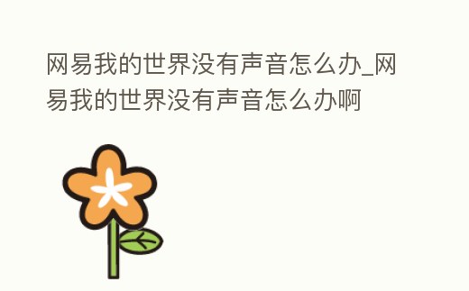 網易我的世界沒有聲音怎么辦_網易我的世界沒有聲音怎么辦啊