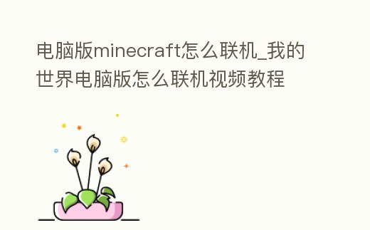 電腦版minecraft怎么聯機_我的世界電腦版怎么聯機視頻教程