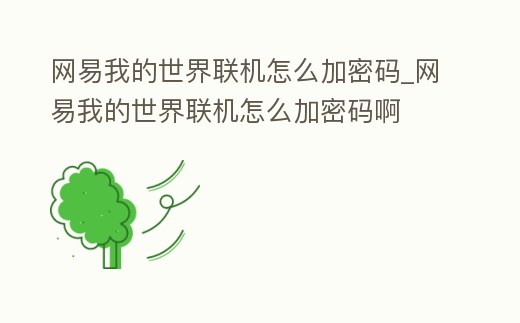 網(wǎng)易我的世界聯(lián)機怎么加密碼_網(wǎng)易我的世界聯(lián)機怎么加密碼啊