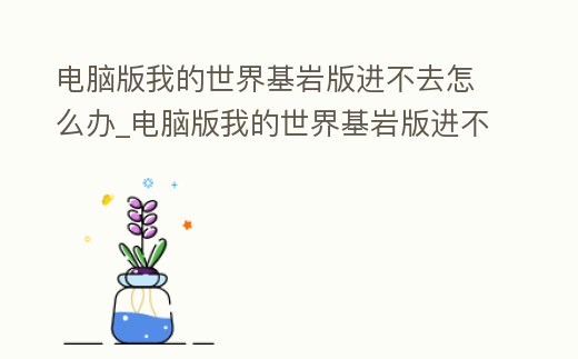 電腦版我的世界基巖版進不去怎么辦_電腦版我的世界基巖版進不去怎么辦視頻