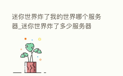 迷你世界炸了我的世界哪個服務器_迷你世界炸了多少服務器